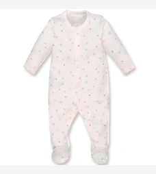 Детский комбинезон для девочки, р.50-62 см, интерлок, белый с принтом. фото на tatoshka.ua