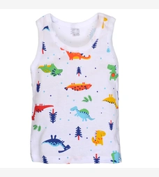 Дитяча майка для хлопчика, р.92-122 см, рібана, біла з принтом фото на tatoshka.ua