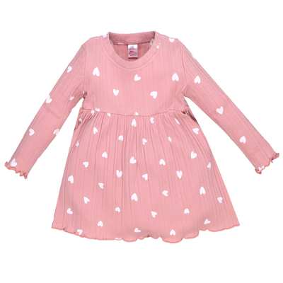 Дитяча сукня, р.98-122 см, кашкорсе, рожевий з принтом
