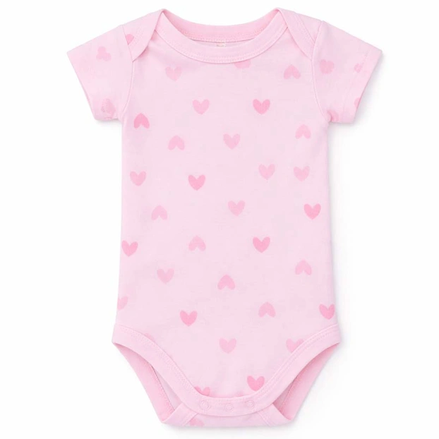 Боді уні, 68-92 см, рібана , рожева з принтом фото Татошка