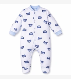 Детский комбинезон уни, р.62-74 см, футер с начесом, голубой с принтом фото на tatoshka.ua