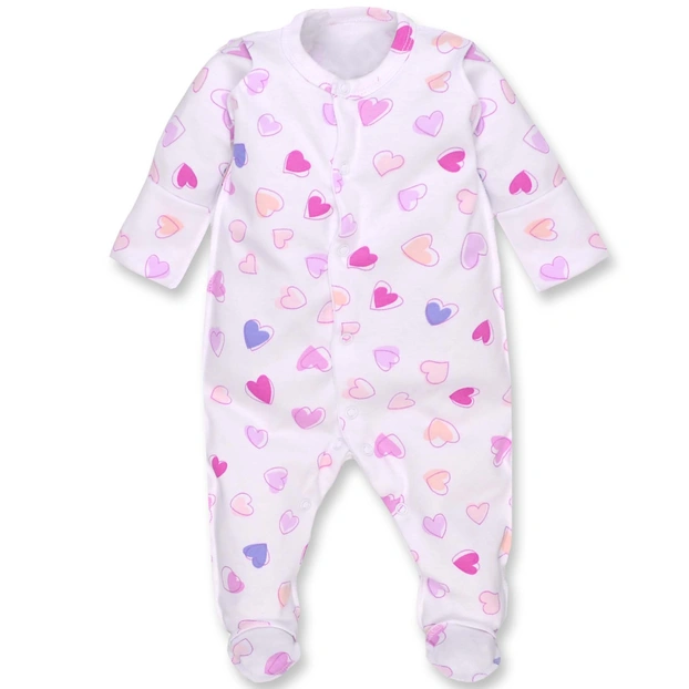 Дитячий комбінезон для дівчинки, р.56-62 см, інтерлок , білий з принтом фото Татошка