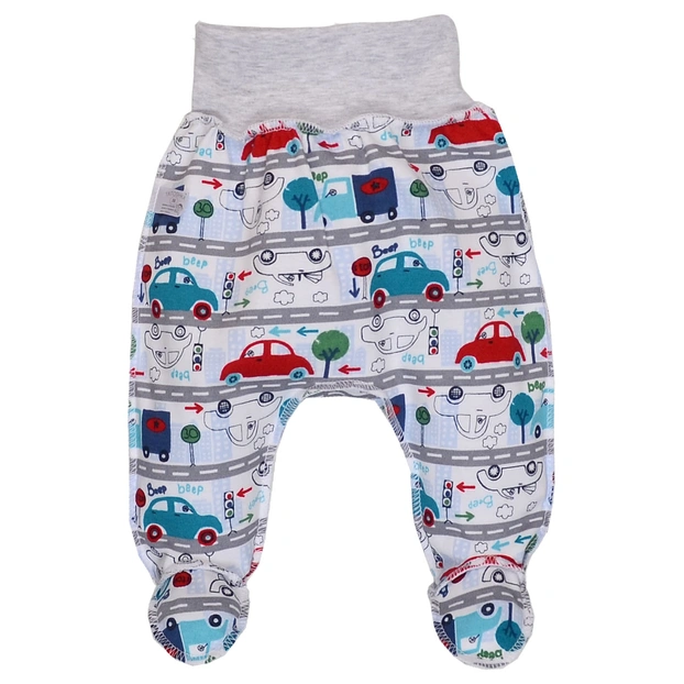 Ползунки на резинке для мальчика, 50-80см, интрелок, белый с принтом фото Татошка