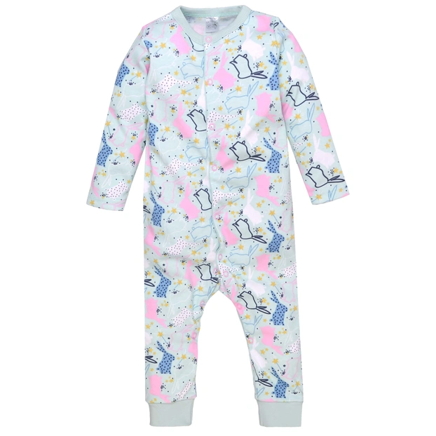 Детский комбинезон уни, р.80-86 см, интерлок, зеленый с принтом. фото Татошка