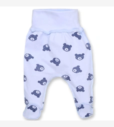 Повзунки на резинці уні, 56-62см, футер, блакитний з принтом фото на tatoshka.ua