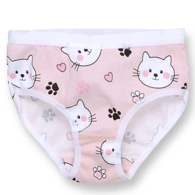 Труси класичні для дівчинки, 92-122см, мультіріп 100% бавовна, рожевий з принтом фото Татошка