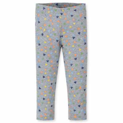 Дитячі лосини , р.92-128 см, кашкорсе, сірий меланж з принтом