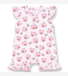 Пісочник для дівчинки, 62-68см, муслін 100% бавовна, білий з принтом фото на tatoshka.ua