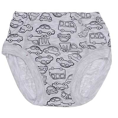 Труси для хлопчика, 80-134 см, рібана, сірий меланж з принтом