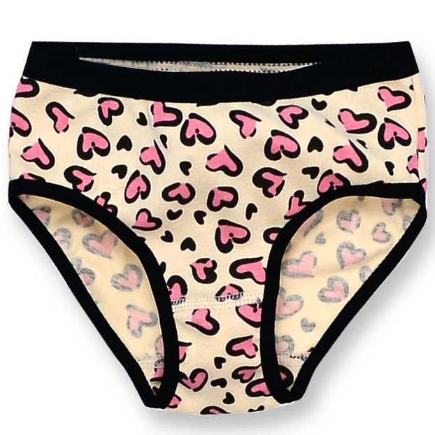 Труси класичні для дівчинки, 98-146 см, мультіріп 100% бавовна, молочні з принтом фото Татошка