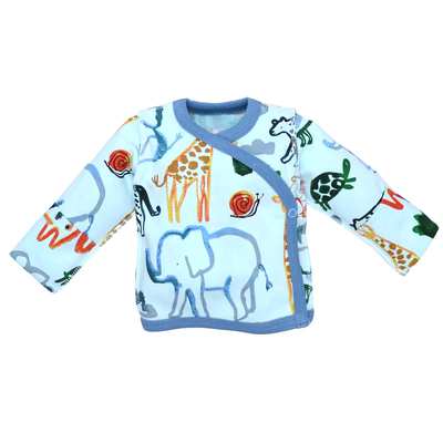 Льоля уні, 50-62 см, інтерлок 100% бавовна, блакитна з принтом