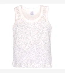 Дитяча майка для дівчинки, р 80.-122 см, рібана, біла з принтом фото на tatoshka.ua