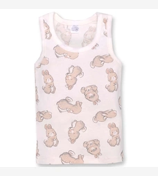 Дитяча майка для дівчинки, р.80-122 см, рібана, молочний з принтом фото на tatoshka.ua