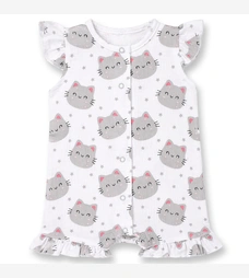 Пісочник для дівчинки, 62-68см, муслін 100% бавовна, білий з принтом фото на tatoshka.ua