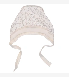 Дитячий чепчик уні, футер, молочний з принтом фото на tatoshka.ua