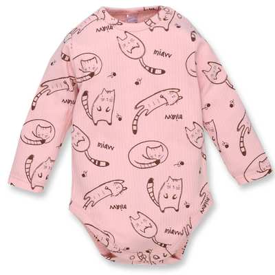 Напівкомбінезон для дівчинкиі, 80-86 см, інтерлок рапорот 100% бавовна,рожева з принтом