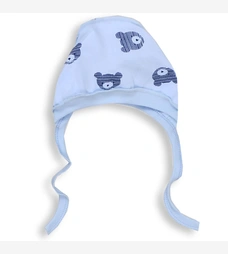 Дитячий чепчик для дівчинки р.50-56 см, футер з начісом, рожевий з принтом фото на tatoshka.ua