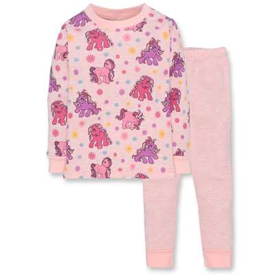 Дитяча піжама для дівчинки, р.86-116 см, рібана , рожева з принтом