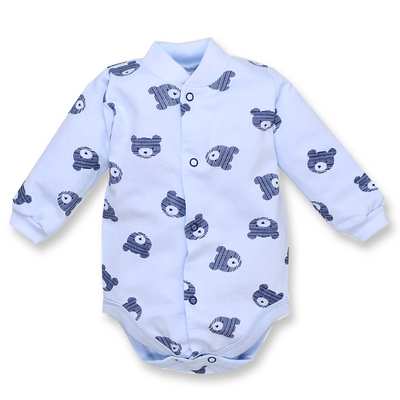 Боді уні, 62-74см, Футер 100% бавовна, блакитний с принтом