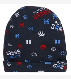 Детская шапочка, р 36-38 г, рибана, синий с принтом фото на tatoshka.ua