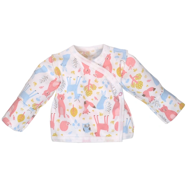 Распашонка для девочки, 50-62 см, интерлок 100% хлопок, молочный с принтом фото Татошка