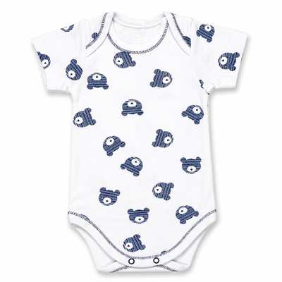 Боді уні, 62-92 см, рібана , білий з принтом