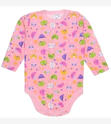 Детское боди с длинным рукавом для девочки, р. 68-92см, интерлок, розовое фото на tatoshka.ua