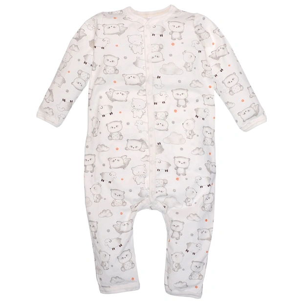 Дитячий комбінезон уні, р.80-86 см, кулір, молочний з принтом фото Татошка