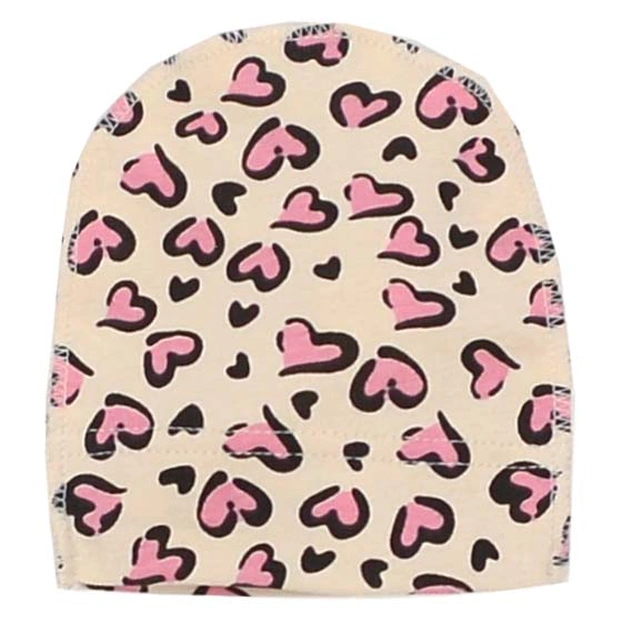 Дитяча шапочка для дівчинки, р.36-42 р, інтерлок, бежева з принтом фото Татошка