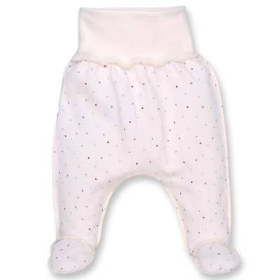 Повзунки на резинці для дівчинки, 50-62см, футер, білі з принтом