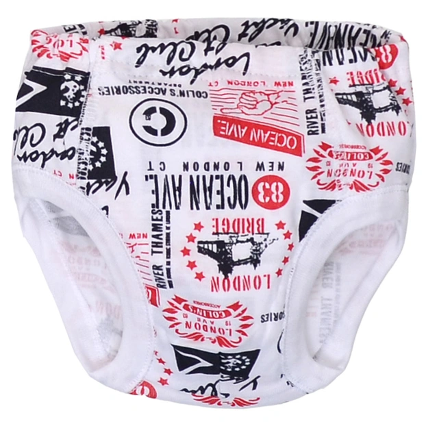 Труси для хлопчика, 122-128см, рібана, білі з принтом фото Татошка