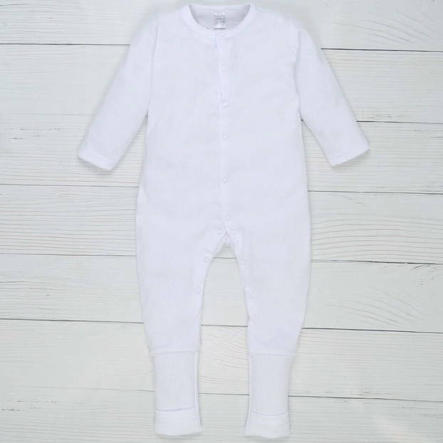 Детский комбинезон уни, р.68-74 см, кашкорсе, белый фото Татошка