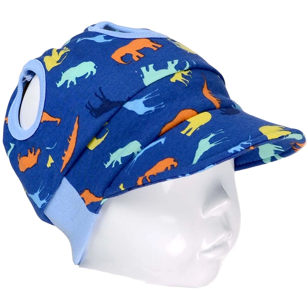 Шапочка уні, 46-50 см, кулір, блакитна з принтом фото Татошка