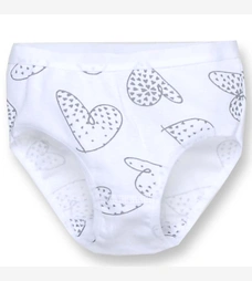 Труси класичні для дівчинки, 98-134см, мультіріп 100% бавовна, білий з принтом фото на tatoshka.ua