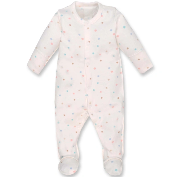 Детский комбинезон для девочки, р.50-62 см, интерлок, белый с принтом. фото Татошка