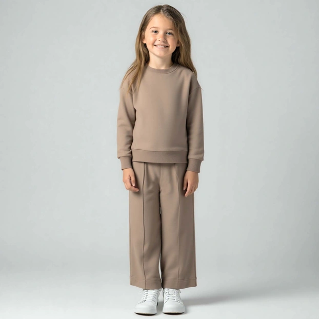 Комплект дитячий для дівчинки, р.116-128 см, петельний футер, рожевий фото Татошка