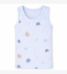 Дитяча майка для хлопчика, р.74-116 см, рібана, блакитна з принтом фото на tatoshka.ua