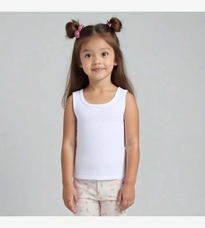 Дитяча майка для дівчинки, р.74-164 см, рубчик, біла фото на tatoshka.ua