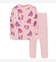 Дитяча піжама для дівчинки, р.86-116 см, рібана , рожева з принтом фото на tatoshka.ua