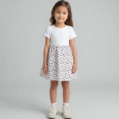 Дитяча сукня, р.110-134 см, муслін, біла з принтом