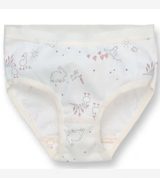 Труси класичні для дівчинки, 86-116см, мультіріп 100% бавовна, молочний з принтом фото на tatoshka.ua