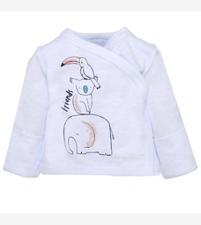 Распашонка уни, 50-56 см, интерлок 100% хлопок, голубой с аппликацией фото на tatoshka.ua