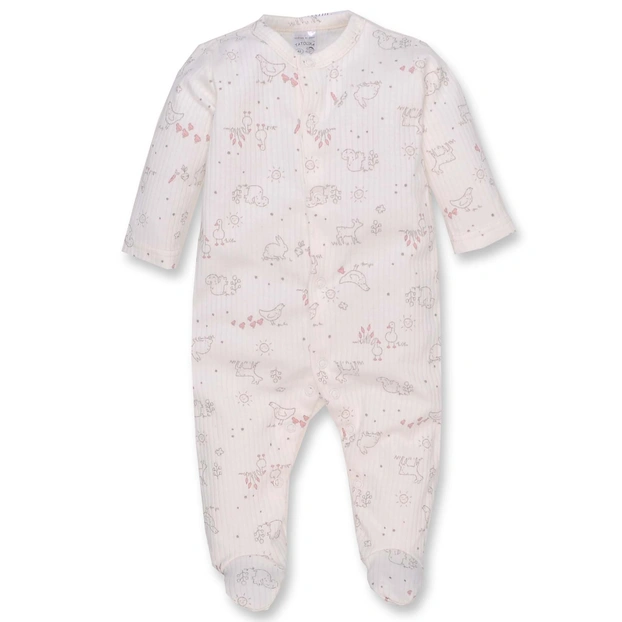 Дитячий комбінезон для дівчинки, р.62-74 см, інтерлок 'рапорт', молочний з принтом фото Татошка