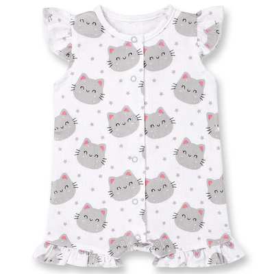 Пісочник для дівчинки, 62-68см, муслін 100% бавовна, білий з принтом