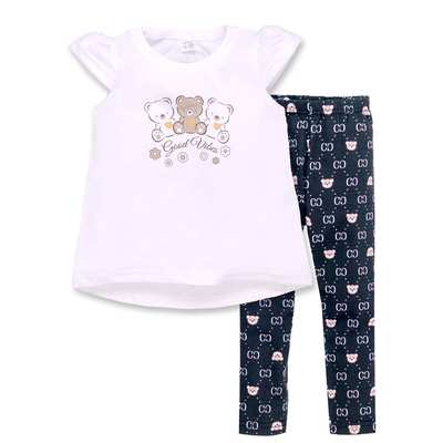 Комплект дитячий для дівчинки, р.116-128 см, кулір, білий з чорним