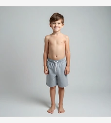 Шорти для хлопчика, 116-164см, футер петельний без підчосу, сірий меланж з принтом фото на tatoshka.ua