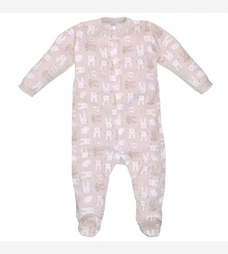 Дитячий комбінезон уні, р.62-86 см, інтерлок, бежевий з принтом фото на tatoshka.ua