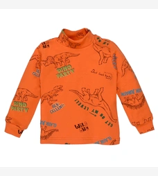 Дитячий гольф для хлопчика, р.86-116 см, рібана, помаранчевий з принтом фото на tatoshka.ua