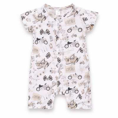 Песочник уни, 62-86см, муслин 100% хлопок, белый с принтом