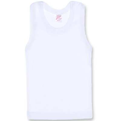 Дитяча майка уні, р.74-164 см, рібана, біла